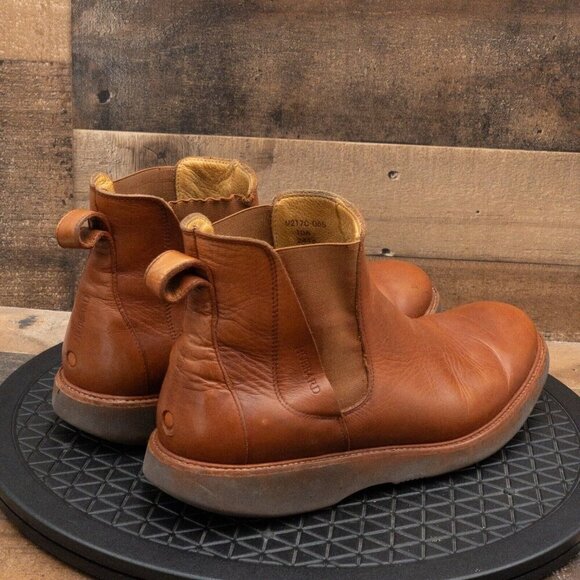 SAMUEL HUBBARD 24 SEVEN 2.0 MENS TAN LEATHER CHELSEA BOOTS PULL ON SIZE 10W - Picture 8 of 9